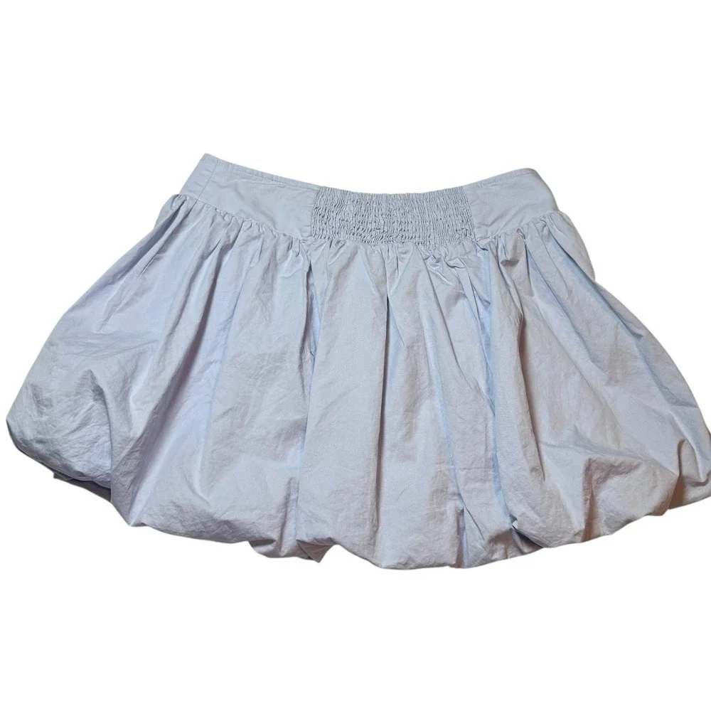 Altar'd State‎ Light Blue Bubble Hem Skirt Women's L Elastic Waist Pockets